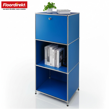 Floordirekt Metallregal Concept Epure MK-107 - mit verschließbarem Fach und Ablagen - Blau 50 x 40 x 121 cm Blau - Bild-Darstellung des Produktes 1