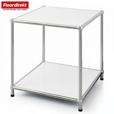 Floordirekt Metallregal Concept Epure MK 012 - 2 Ablagen Offenes Standregal - Weiß 40 x 40 x 46 cm Weiß - Bild-Darstellung des Produktes 1