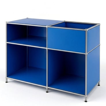 Floordirekt Metallregal Concept Epure MK-030 - mit 3 Ablagen und Stauraumfach - Blau 88 x 40 x 65 cm Blau - Bild-Darstellung des Produktes 1