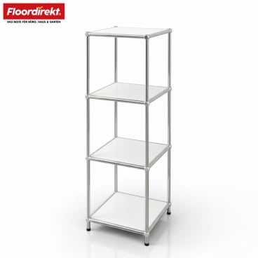 Floordirekt Metallregal Concept Epure MK 005 - 4 Ablagen Offenes Standregal - Weiß 30 x 30 x 89 cm Weiß - Bild-Darstellung des Produktes 1