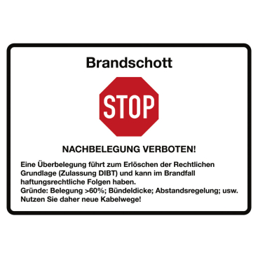 Dönges Folienaufkleber, Aufschrift "Brandschott"-"STOP-Nachbelegung verboten" Dönges Folienaufkleber, Aufschrift "Brandschott"-"STOP-Nachbelegung verboten" - Bild-Darstellung des Produktes 1