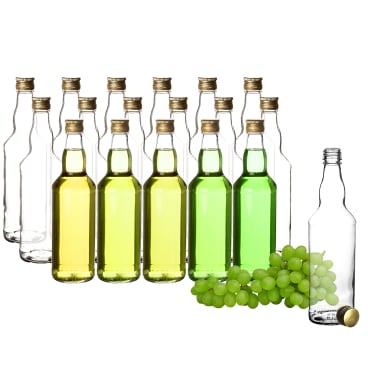 BigDean 18x Glasflaschen 500ml mit Schraubverschluss in Gold Schraubflasche - Bild-Darstellung des Produktes 1