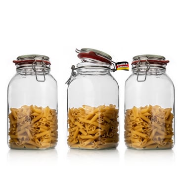 BigDean 3 Stück Vorratsgläser mit Bügelverschluss luftdicht 2,5 L transparent Vorratsglas - Bild-Darstellung des Produktes 1