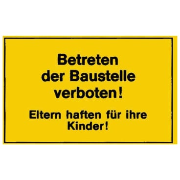 EDE Verbotsschilder Betreten der Baustelle EDE Verbotsschilder Betreten der Baustelle - Bild-Darstellung des Produktes 1