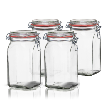 BigDean 4er Set Vorratsgläser 1,1L - Einmachgläser mit Deckel & Bügelverschluss Vorratsglas - Bild-Darstellung des Produktes 1