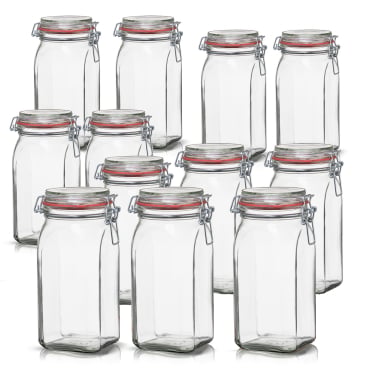 BigDean 12er Set Vorratsgläser 1,5L - Einmachgläser mit Deckel & Bügelverschluss Vorratsglas - Bild-Darstellung des Produktes 1