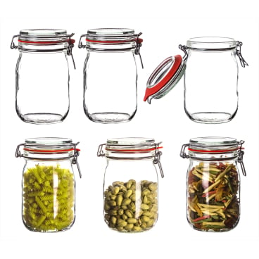 BigDean 6X Vorratsgläser rund mit Bügelverschluss 1 L - Einmachgläser Einmachglas - Bild-Darstellung des Produktes 1