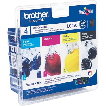 Tintenpatronen Brother LC-980 Multipack (je 1x BK/M/C/Y) Tintenpatronen Brother LC-980 Multipack (je 1x BK/M/C/Y) - Bild-Darstellung des Produktes 1