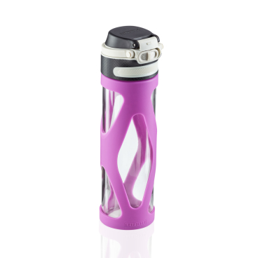 Leifheit Glas Flip Trinkflasche, 600 ml Farbe: lila - Bild-Darstellung des Produktes 1