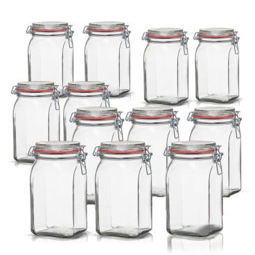 BigDean 12er Set Vorratsgläser 1,1L - Einmachgläser mit Deckel & Bügelverschluss Vorratsglas - Bild-Darstellung des Produktes 1
