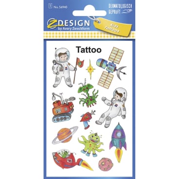 Tattoos 76x120mm bunt 1 Bogen Motiv Weltall Tattoos 76x120mm bunt 1 Bogen Motiv Weltall - Bild-Darstellung des Produktes 1