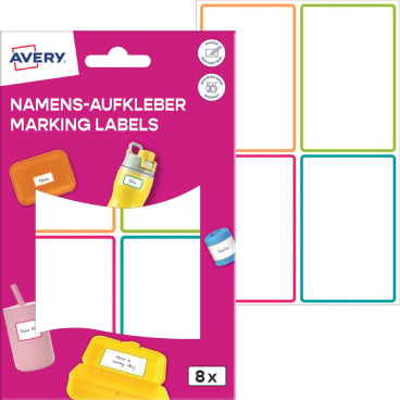 Namensaufkleber Folie 46x68mm 2 Bogen Namensaufkleber Folie 46x68mm 2 Bogen - Bild-Darstellung des Produktes 1