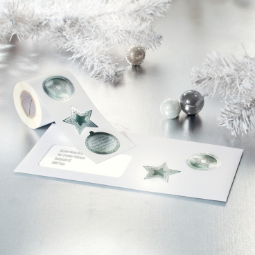 Weihnachts-Sticker Christmas Wishes 45x50mm Rolle mit 200 Stück Weihnachts-Sticker Christmas Wishes 45x50mm Rolle mit 200 Stück - Bild-Darstellung des Produktes 1