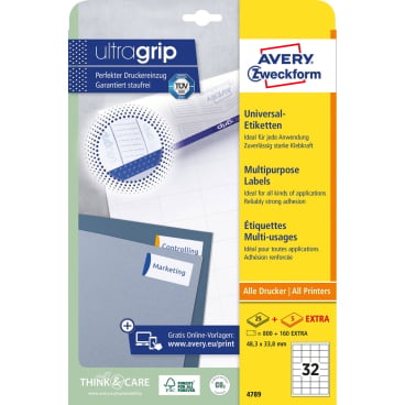 Etikett 48,3x33,8mm A4 ILC weiß 30 Blatt 960 Etiketten permanent Etikett 48,3x33,8mm A4 ILC weiß 30 Blatt 960 Etiketten permanent - Bild-Darstellung des Produktes 1