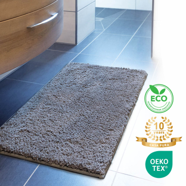 Floordirekt Badematte Sky - Extra weiche Mikrofaser Rutschhemmend - Dunkelgrau Rund 95 cm Dunkelgrau Rund 95 cm - Bild-Darstellung des Produktes 1