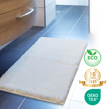 Floordirekt Badematte Sky - Extra weiche Mikrofaser Rutschhemmend - Weiß 50 x 60 cm Weiß 50 x 60 cm - Bild-Darstellung des Produktes 1