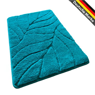 Floordirekt Badematte Maris - Weiche Mikrofaser Rutschhemmende TPE-Rückseite - Türkis 50 x 80 cm Türkis 50 x 80 cm - Bild-Darstellung des Produktes 1