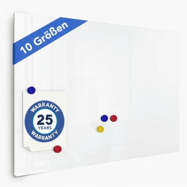 Floordirekt Glas-Whiteboard - Magnethaftend Rahmenlos aus Sicherheitsglas - Weiß 100 x 200 cm 100 x 200 cm - Bild-Darstellung des Produktes 1