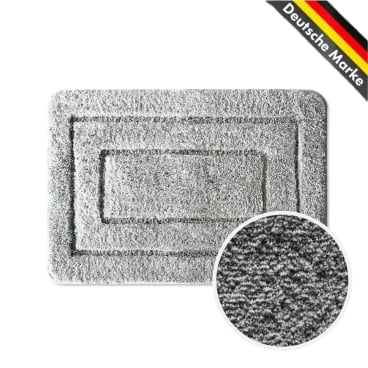 Floordirekt Badematte Atlantis - Weiche Mikrofaser Rutschhemmende TPE-Rückseite - Silbergrau 60 x 100 cm Silbergrau 60 x 100 cm - Bild-Darstellung des Produktes 1