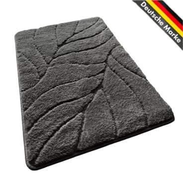Floordirekt Badematte Maris - Weiche Mikrofaser Rutschhemmende TPE-Rückseite - Dunkelgrau 50 x 80 cm Dunkelgrau 50 x 80 cm - Bild-Darstellung des Produktes 1