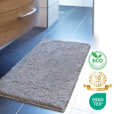 Floordirekt Badematte Sky - Extra weiche Mikrofaser Rutschhemmend - Silbergrau 70 x 120 cm Silbergrau 70 x 120 cm - Bild-Darstellung des Produktes 1