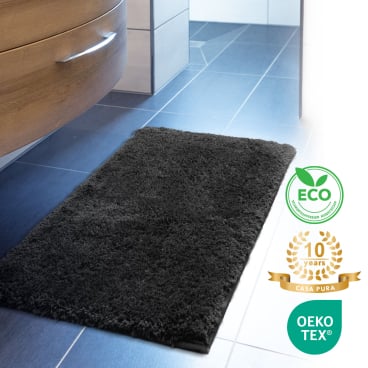 Floordirekt Badematte Sky - Extra weiche Mikrofaser Rutschhemmend - Schwarz 70 x 120 cm Schwarz 70 x 120 cm - Bild-Darstellung des Produktes 1