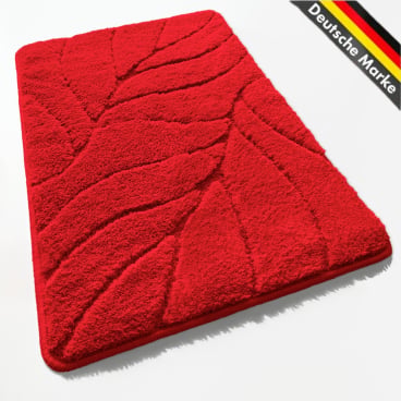 Floordirekt Badematte Maris - Weiche Mikrofaser Rutschhemmende TPE-Rückseite - Rot 50 x 80 cm Rot 50 x 80 cm - Bild-Darstellung des Produktes 1