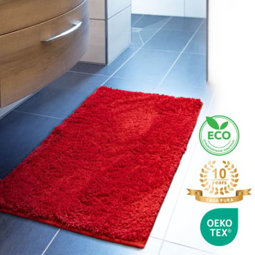 Floordirekt Badematte Sky - Extra weiche Mikrofaser Rutschhemmend - Beerenrot Rund 95 cm Beerenrot Rund 95 cm - Bild-Darstellung des Produktes 1