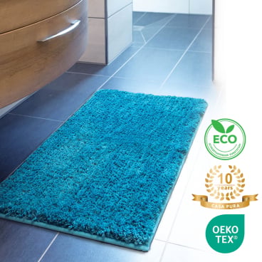 Floordirekt Badematte Sky - Extra weiche Mikrofaser Rutschhemmend - Petrol 60 x 100 cm Petrol 60 x 100 cm - Bild-Darstellung des Produktes 1