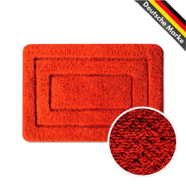 Floordirekt Badematte Atlantis - Weiche Mikrofaser Rutschhemmende TPE-Rückseite - Rot 40 x 60 cm Rot 40 x 60 cm - Bild-Darstellung des Produktes 1