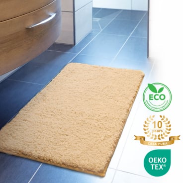 Floordirekt Badematte Sky - Extra weiche Mikrofaser Rutschhemmend - Beige Rund 95 cm Beige Rund 95 cm - Bild-Darstellung des Produktes 1