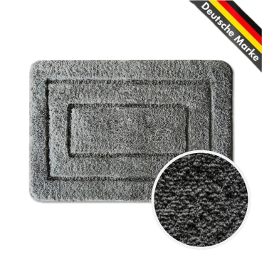 Floordirekt Badematte Atlantis - Weiche Mikrofaser Rutschhemmende TPE-Rückseite - Dunkelgrau 50 x 80 cm Dunkelgrau 50 x 80 cm - Bild-Darstellung des Produktes 1
