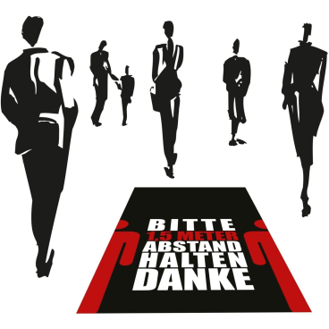 Designmatte Eazycare 'Abstand halten' 90x150cm Design 1 Designmatte Eazycare 'Abstand halten' 90x150cm Design 1 - Bild-Darstellung des Produktes 1
