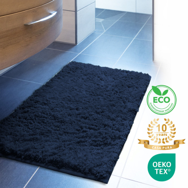 Floordirekt Badematte Sky - Extra weiche Mikrofaser Rutschhemmend - Dunkelblau 60 x 100 cm Dunkelblau 60 x 100 cm - Bild-Darstellung des Produktes 1