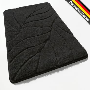 Floordirekt Badematte Maris - Weiche Mikrofaser Rutschhemmende TPE-Rückseite - Schwarz 50 x 80 cm Schwarz 50 x 80 cm - Bild-Darstellung des Produktes 1
