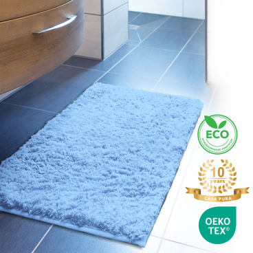 Floordirekt Badematte Sky - Extra weiche Mikrofaser Rutschhemmend - Hellblau 50 x 60 cm Hellblau 50 x 60 cm - Bild-Darstellung des Produktes 1
