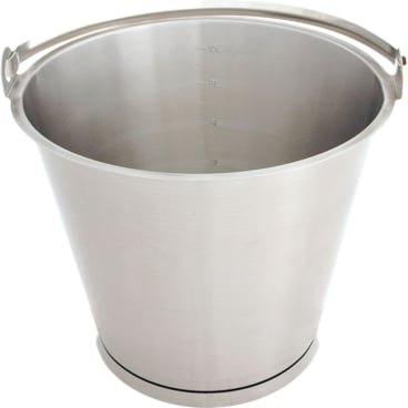 Edelstahleimer, mit Bodenreifen, mit Maßeinteilung, stapelbar, 15 Liter 1x Eimer - Bild-Darstellung des Produktes 1