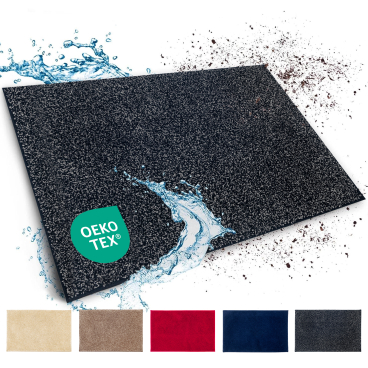 Floordirekt Schmutzfangmatte Nasa - Rutschfeste TPR-Rückseite Waschbar - Anthrazit 50 x 80 cm Anthrazit 50 x 80 cm - Bild-Darstellung des Produktes 1