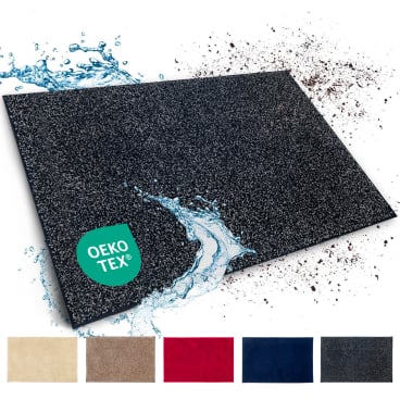 Floordirekt Schmutzfangmatte Nasa - Rutschfeste TPR-Rückseite Waschbar - Anthrazit 120 x 180 cm Anthrazit 120 x 180 cm - Bild-Darstellung des Produktes 1