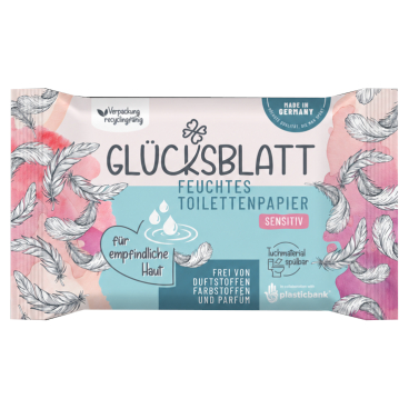 Fripa Glücksblatt Feuchtes Toilettenpapier Sensitiv 1 Karton = 12 Packungen à 42 Tücher - Bild-Darstellung des Produktes 1