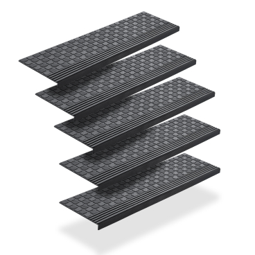 BigDean 5er Set Stufenmatten aus Gummi - 65x25cm Fußmatte - Bild-Darstellung des Produktes 1