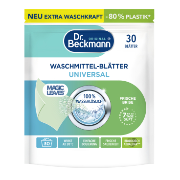 Dr. Beckmann Waschmittel-Blätter Universal, Frische Brise 1 Packung = 30 Blätter - Bild-Darstellung des Produktes 1