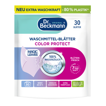 Dr. Beckmann Waschmittel-Blätter Color Protect, Blütenfrisch 1 Packung = 30 Tücher - Bild-Darstellung des Produktes 1