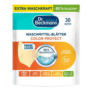 Dr. Beckmann Waschmittel-Blätter COLOR PROTECT Orange & Pfirsich 1 Packung = 30 Blätter - Bild-Darstellung des Produktes 1