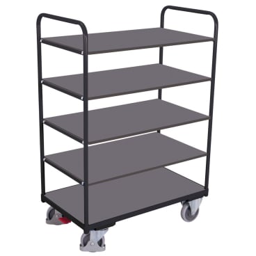 VARIOfit Etagenwagen, hoch mit 5 Ladeflächen 1000x600mm Anthrazitgrau RAL 7016 1 Stück - Bild-Darstellung des Produktes 1