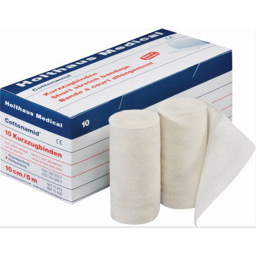 Holthaus Medical Cottonamid® Kurzzug-Binde 5 m, rohweiß 1 Packung = 10 Binden, Maße: 10 cm x 5 m - Bild-Darstellung des Produktes 1