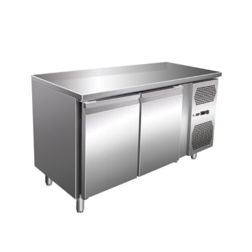 Gastro Edelstahl Kühltisch Kühltheke 2 Türen 115 L -2/+8°C Umluftkühlung Tiefe 600 mm | 2 Türen | 115 L Volumen - Bild-Darstellung des Produktes 1