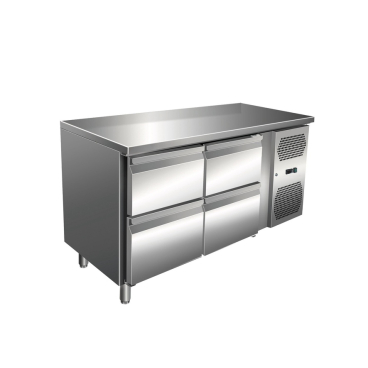 Gastro Edelstahl Kühltisch Kühltheke 4 Schubladen 115 L -2/+8°C Umluftkühlung Tiefe 115 mm | 4 Schubladen | 86 L Volumen - Bild-Darstellung des Produktes 1