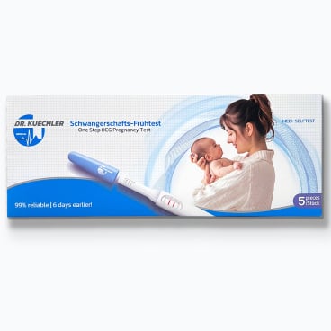 Dr. Kuechler Schwangerschaftsfrühtest, hCG Test, frühe Erkennung, bis zu 99 Prozent Sicherheit DKMPTMID5pcs - Bild-Darstellung des Produktes 1