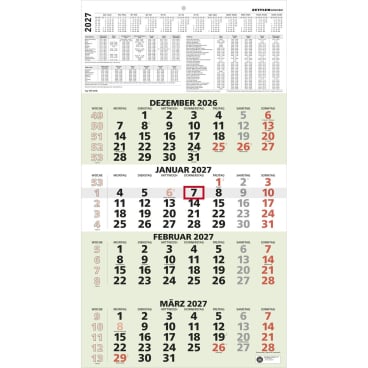4-Monatskalender 959 33x58,8cm Recycling 2027 4-Monatskalender 959 33x58,8cm Recycling 2027 - Bild-Darstellung des Produktes 1